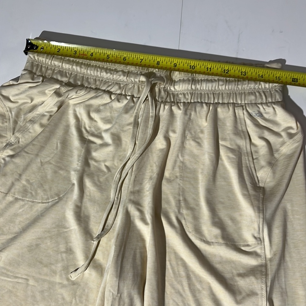 Zuda cream shorts elastic waistband drawstring basketball small - Picture 5 of 8